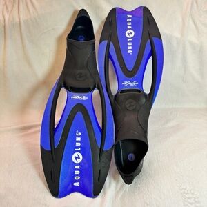 Aqua Lung Proflex Blue & Black Scuba Snorkel Diving Flippers Fins Size M 6.5-8